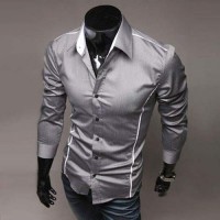 Chemise Homme Elegance Fashion classique Slim Fit Gris